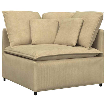 vidaXL Modulares Sofa mit Kissen Cordstoff Graugrün
