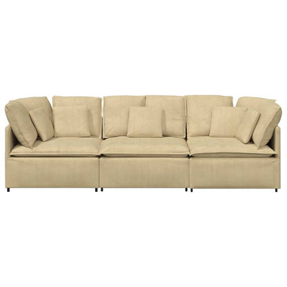 vidaXL Modulares Sofa mit Kissen Cordstoff Graugrün