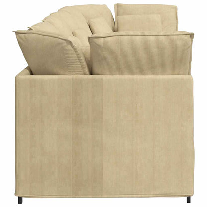vidaXL Modulares Sofa mit Kissen Cordstoff Graugrün