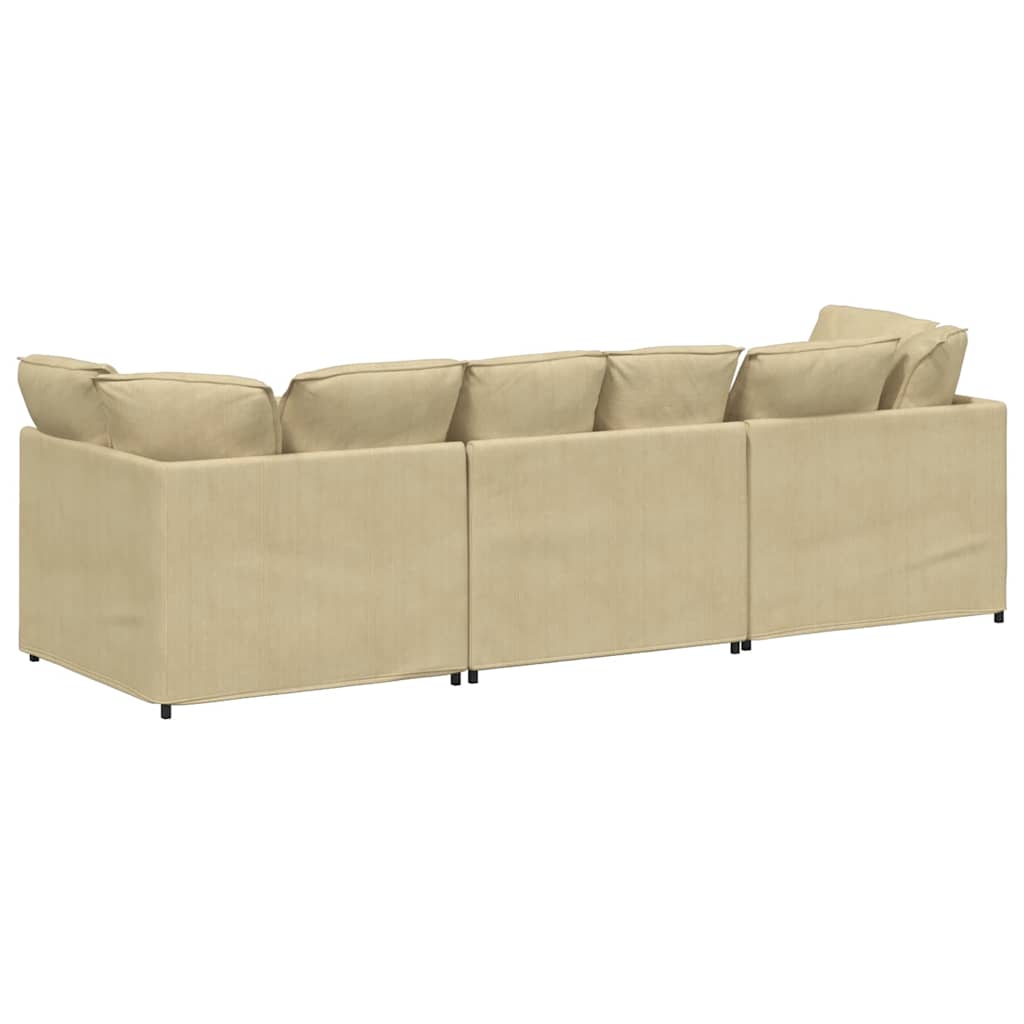 vidaXL Modulares Sofa mit Kissen Cordstoff Graugrün