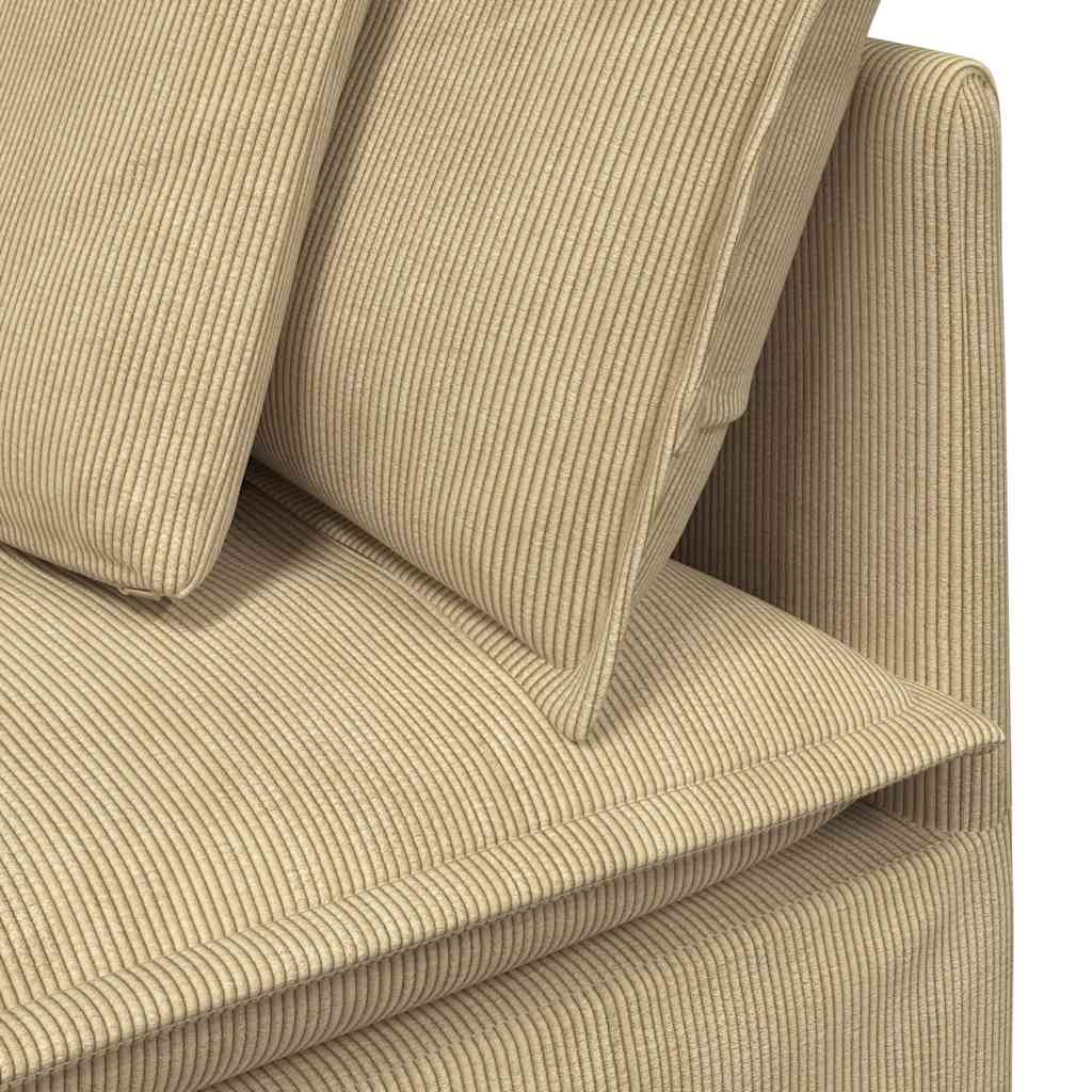 vidaXL Modulares Sofa mit Kissen Cordstoff Graugrün