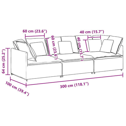 vidaXL Modulares Sofa mit Kissen Cordstoff Graugrün