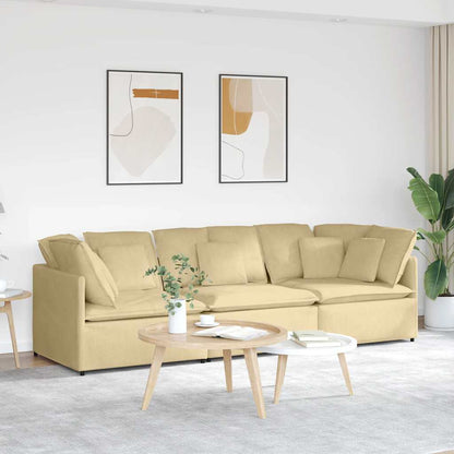 vidaXL Modulares Sofa mit Kissen Cordstoff Graugrün