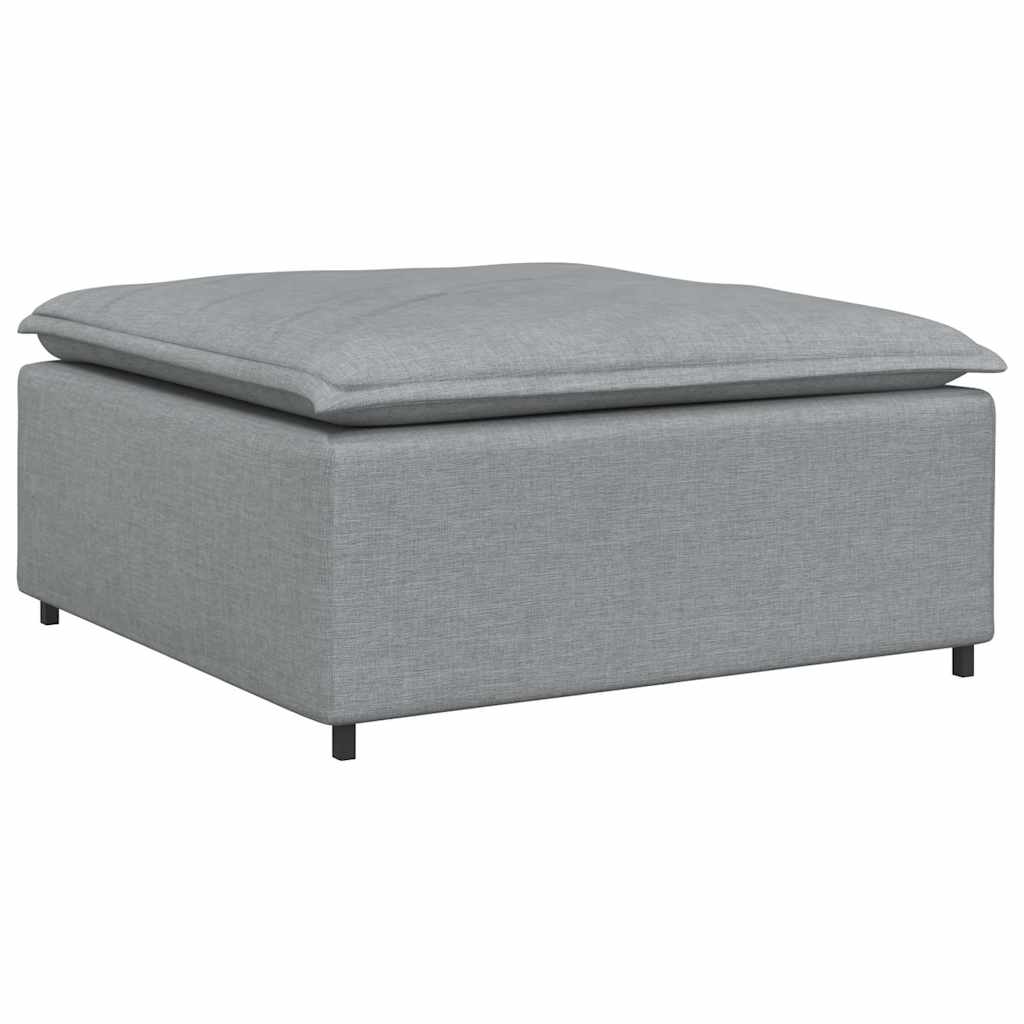 vidaXL Modulares Sofa mit Fußhocker Kissen Stoff Hellgrau