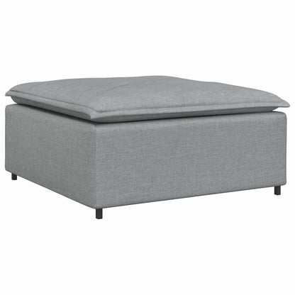 vidaXL Modulares Sofa mit Fußhocker Kissen Stoff Hellgrau