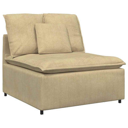 vidaXL Modulares Sofa mit Fußhocker Kissen Cordstoff Graugrün