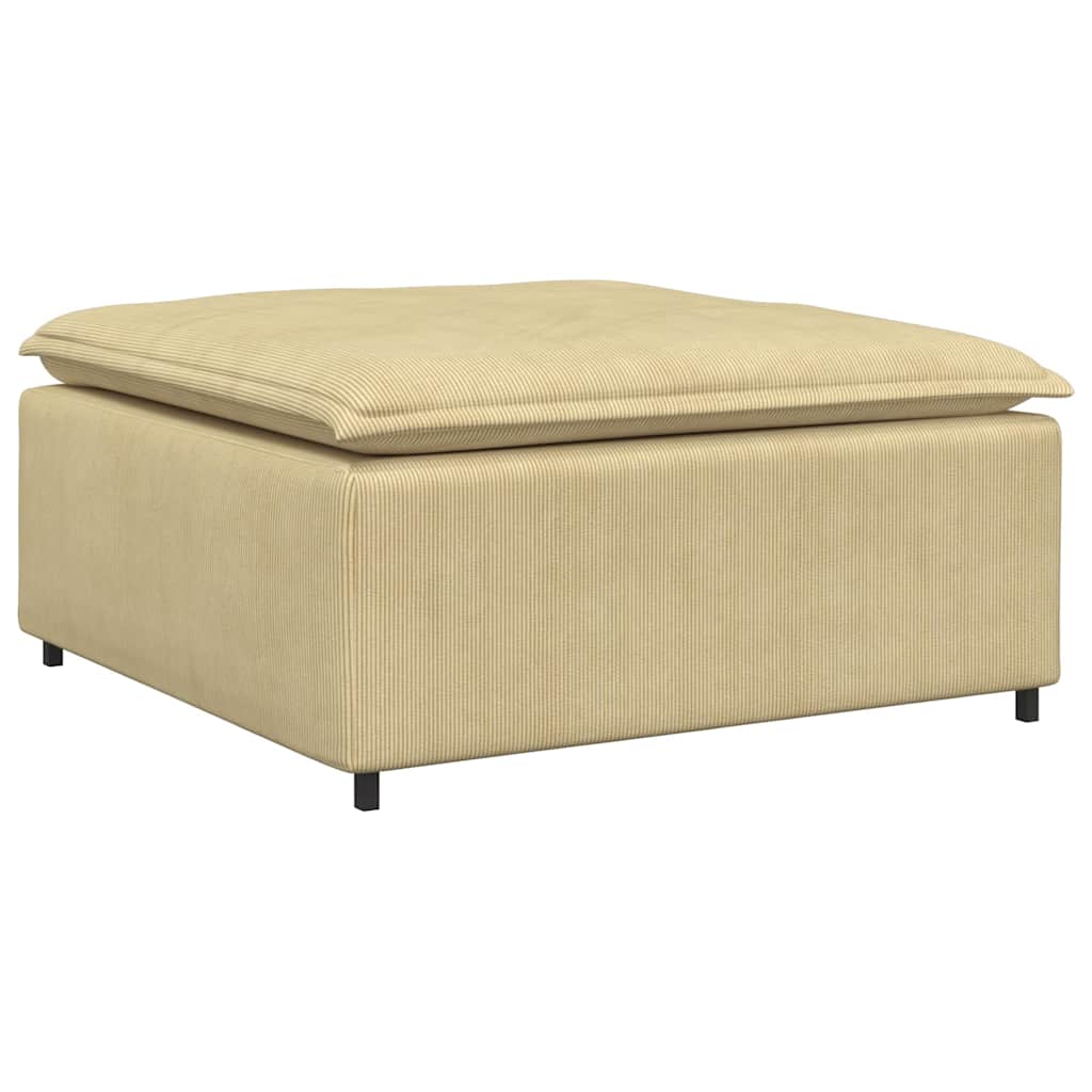 vidaXL Modulares Sofa mit Fußhocker Kissen Cordstoff Graugrün