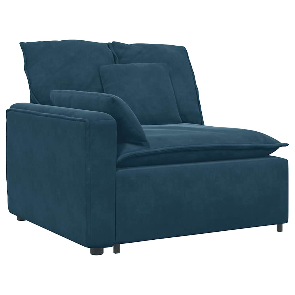 vidaXL Modulares Sofa mit Kissen Samt Blau