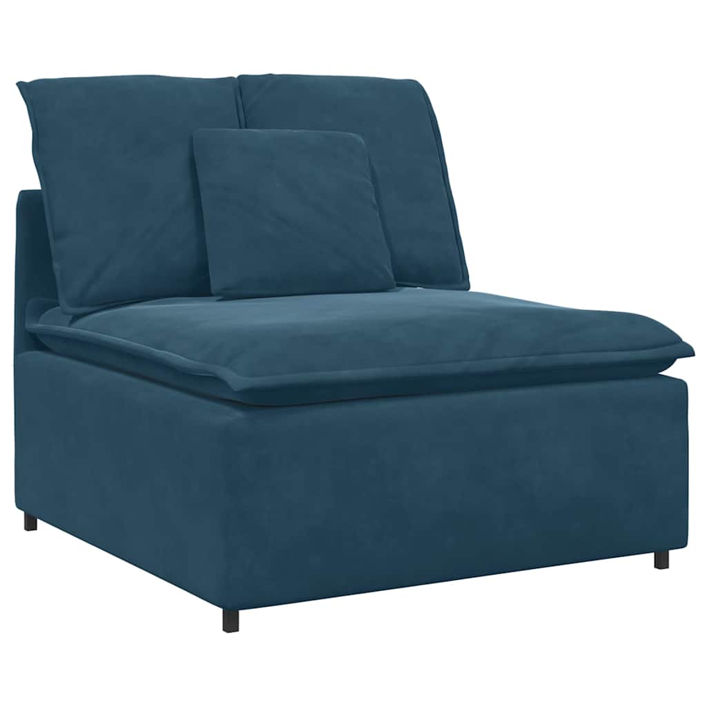 vidaXL Modulares Sofa mit Kissen Samt Blau
