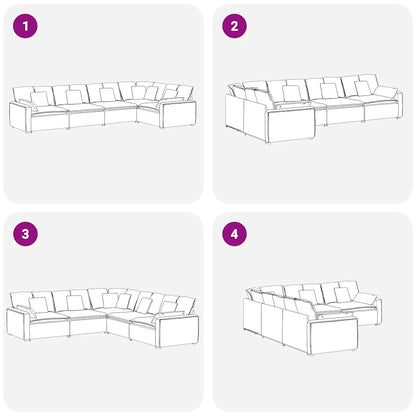 vidaXL Modulares Sofa mit Kissen Samt Blau