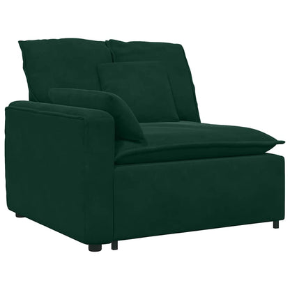 vidaXL Canapé modulaire avec coussins Velours Vert foncé