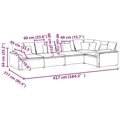 vidaXL Canapé modulaire avec coussins Velours Vert foncé