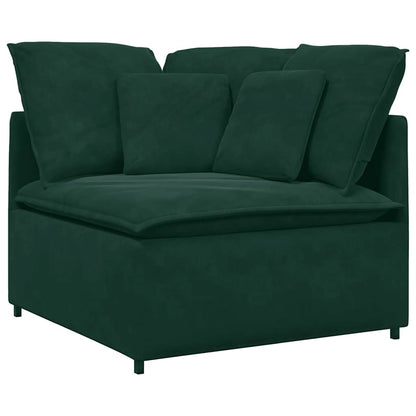 vidaXL Canapé modulaire avec coussins Velours Vert foncé