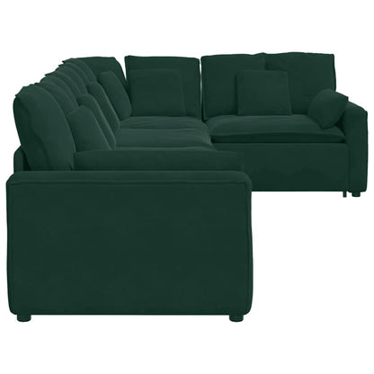 vidaXL Canapé modulaire avec coussins Velours Vert foncé