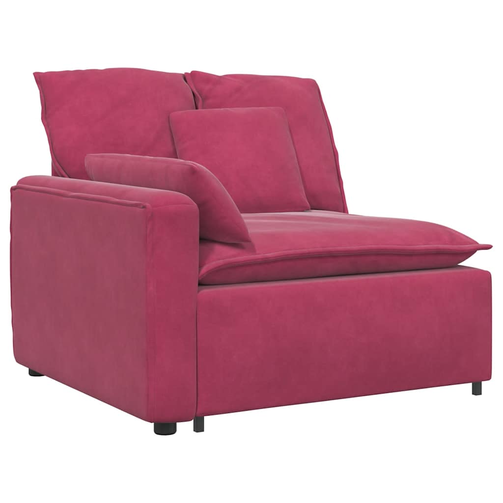 vidaXL Canapé modulaire avec coussins Velours Rouge bordeaux