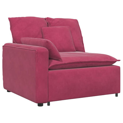 vidaXL Canapé modulaire avec coussins Velours Rouge bordeaux
