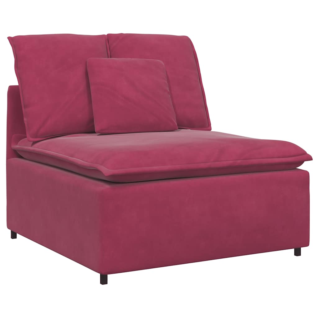 vidaXL Canapé modulaire avec coussins Velours Rouge bordeaux