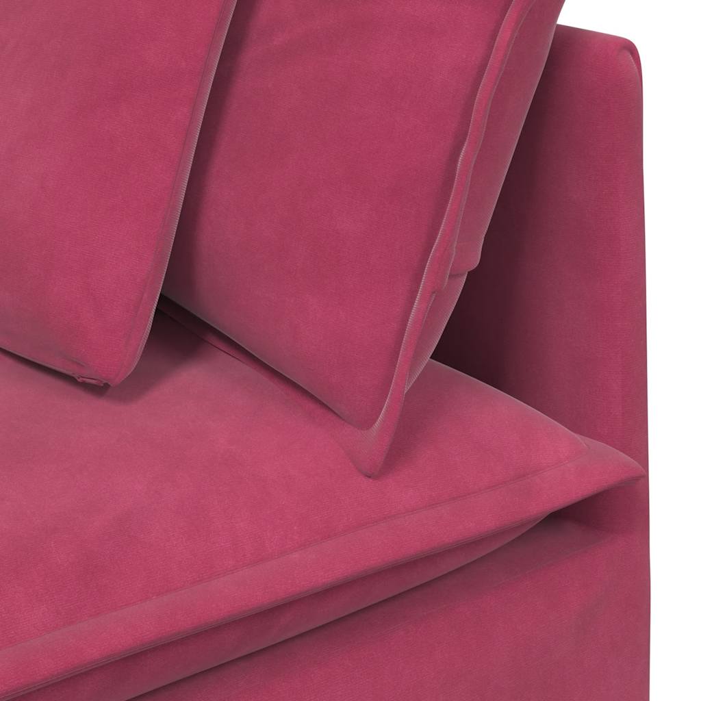 vidaXL Canapé modulaire avec coussins Velours Rouge bordeaux