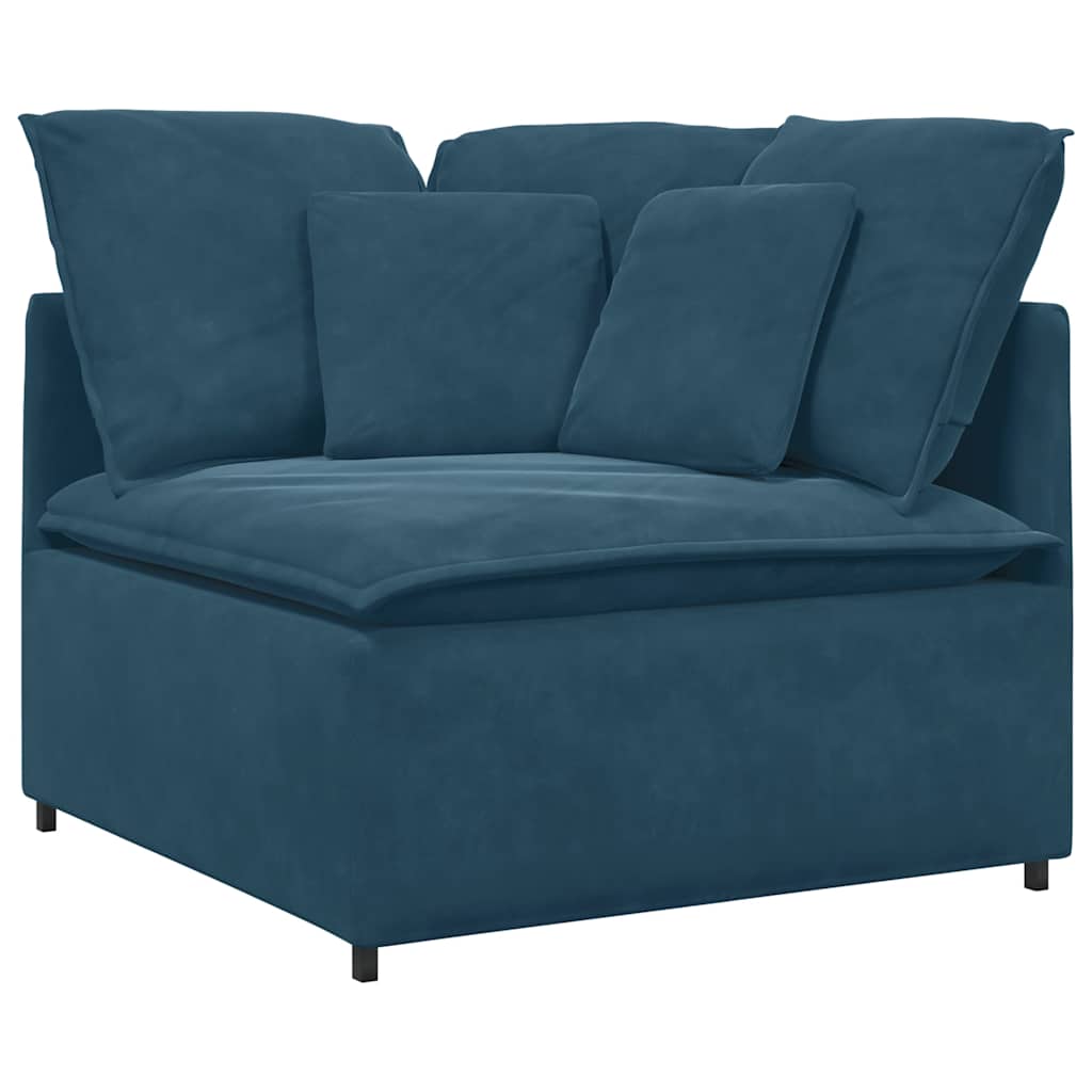 vidaXL Modulares Sofa mit Kissen Samt Blau