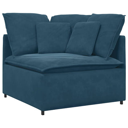 vidaXL Modulares Sofa mit Kissen Samt Blau