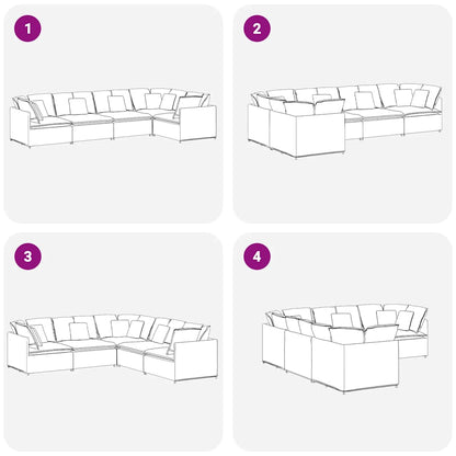 vidaXL Modulares Sofa mit Kissen Samt Blau