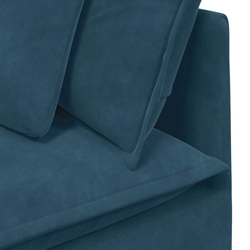 vidaXL Modulares Sofa mit Kissen Samt Blau