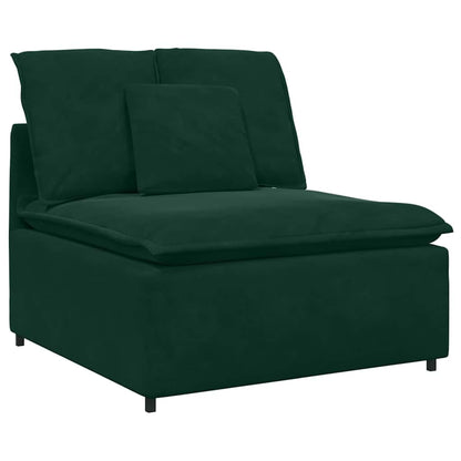 vidaXL Canapé modulaire avec coussins Velours Vert foncé