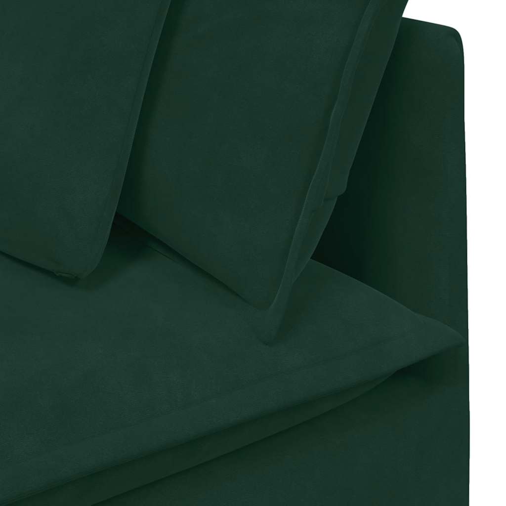 vidaXL Canapé modulaire avec coussins Velours Vert foncé