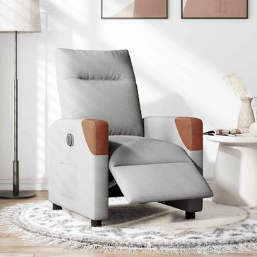 vidaXL Relaxsessel Elektrisch Wolkengrau Stoff