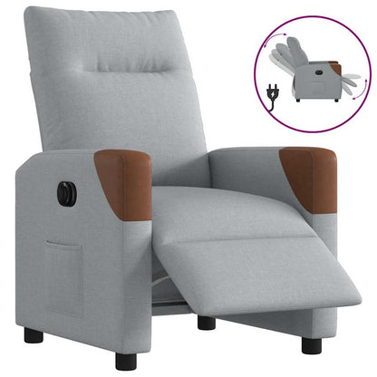 vidaXL Fauteuil relax électrique Gris clair Tissu