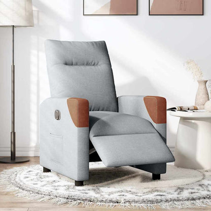 vidaXL Fauteuil relax électrique Gris clair Tissu