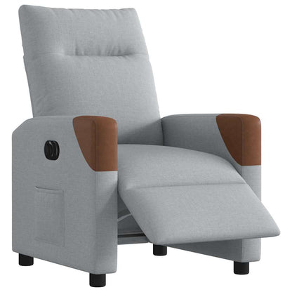vidaXL Fauteuil relax électrique Gris clair Tissu