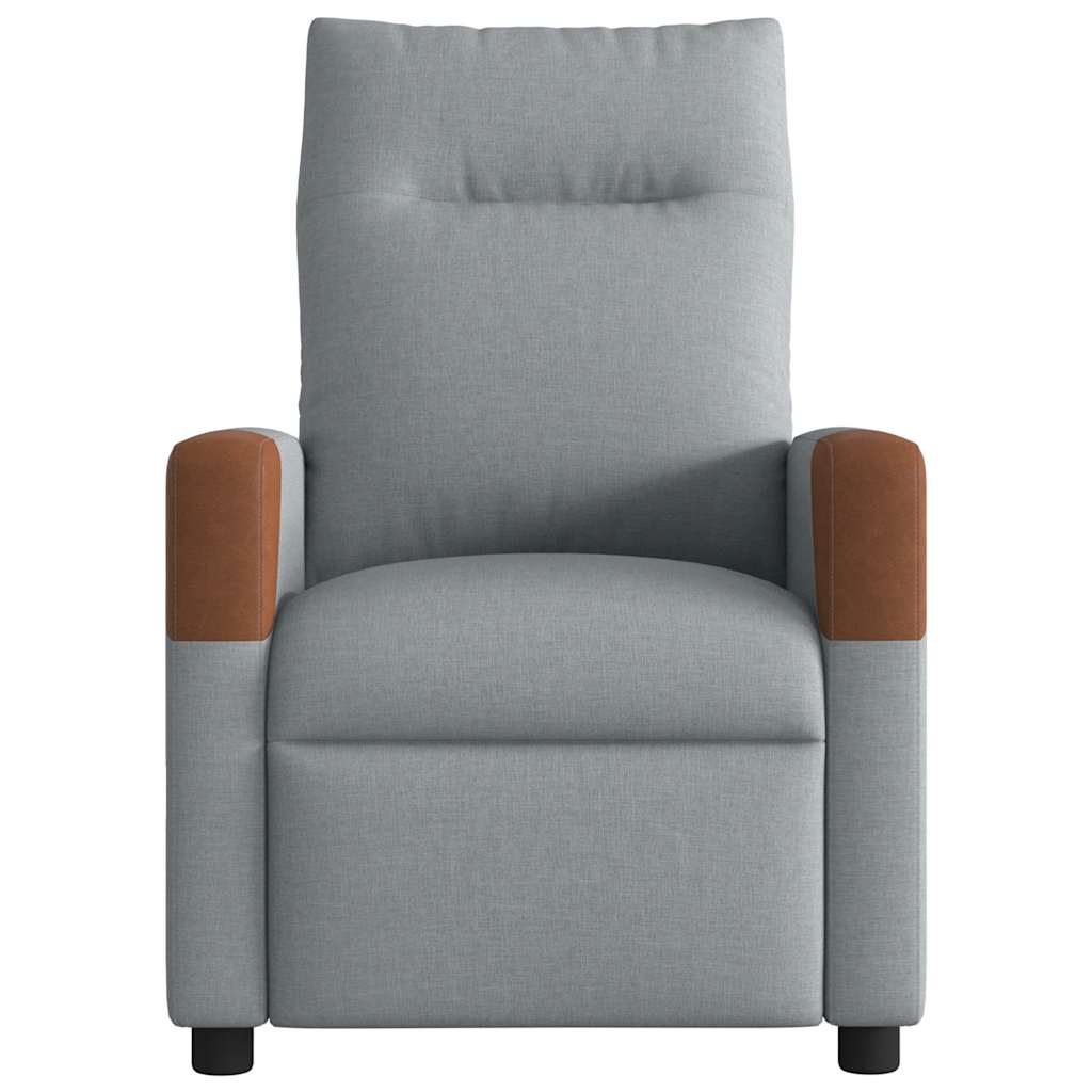 vidaXL Fauteuil relax électrique Gris clair Tissu