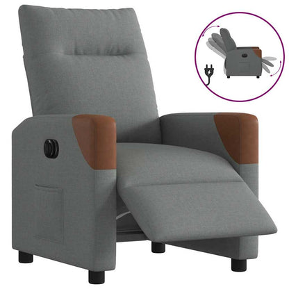 vidaXL Fauteuil relax électrique en tissu gris foncé