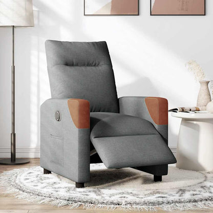 vidaXL Fauteuil relax électrique en tissu gris foncé
