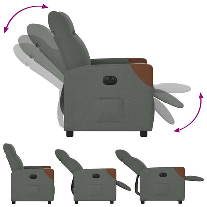 vidaXL Fauteuil relax électrique en tissu gris foncé