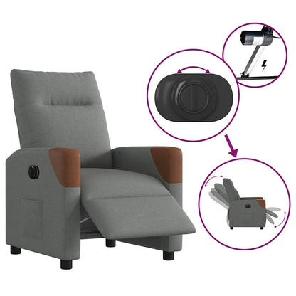 vidaXL Fauteuil relax électrique en tissu gris foncé
