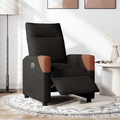 vidaXL Fauteuil relax électrique noir en tissu