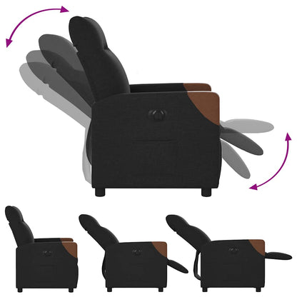 vidaXL Fauteuil relax électrique noir en tissu