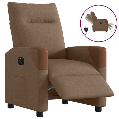 vidaXL Fauteuil de Relaxation Électrique Marron Tissu