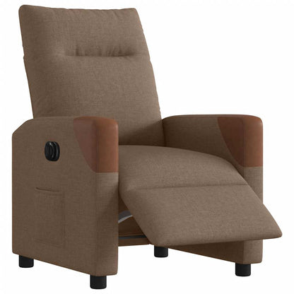 vidaXL Fauteuil de Relaxation Électrique Marron Tissu