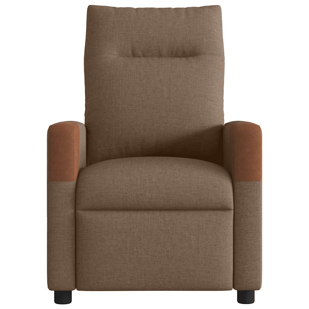 vidaXL Fauteuil de Relaxation Électrique Marron Tissu