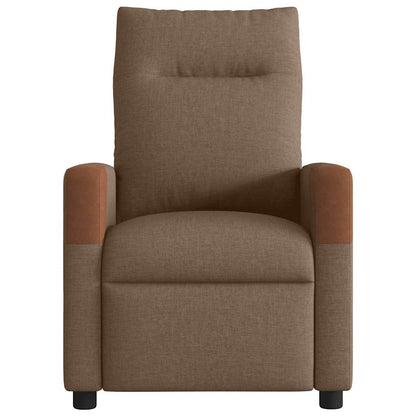 vidaXL Fauteuil de Relaxation Électrique Marron Tissu