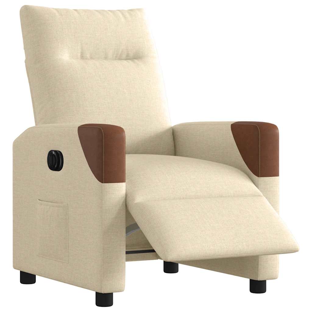 vidaXL Relaxsessel Elektrisch Creme Stoff