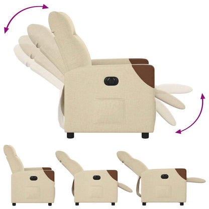 vidaXL Relaxsessel Elektrisch Creme Stoff