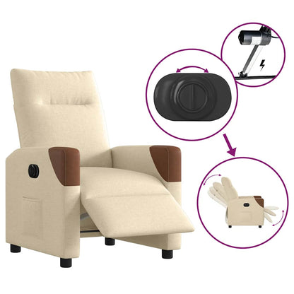 vidaXL Relaxsessel Elektrisch Creme Stoff