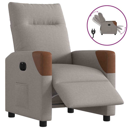 vidaXL Fauteuil relax électrique tissu taupe