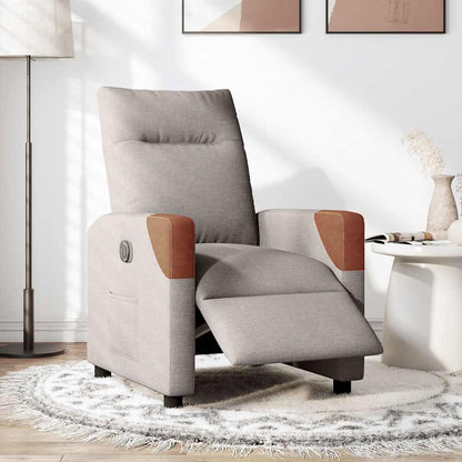 vidaXL Fauteuil relax électrique tissu taupe