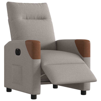 vidaXL Fauteuil relax électrique tissu taupe