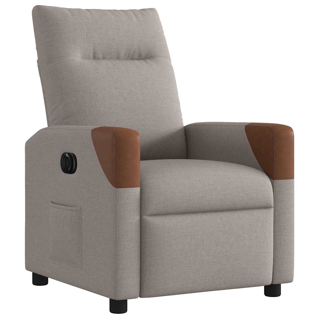 vidaXL Fauteuil relax électrique tissu taupe